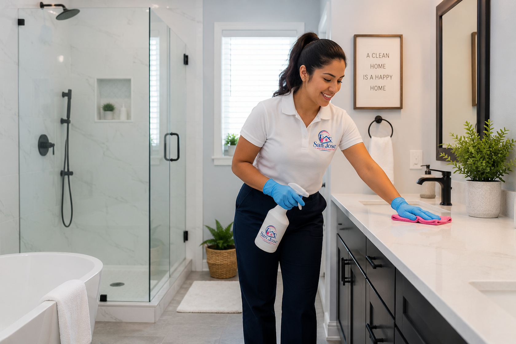 Deep cleaning kitchen counter in San Jose